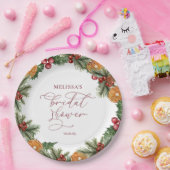 クリスマスウィンターフローラブライダルシャワー ペーパープレート (パーティー)