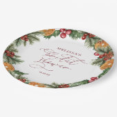 クリスマスウィンターフローラブライダルシャワー ペーパープレート (アングル)