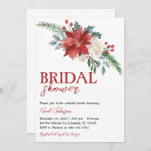 クリスマスウィンターフローラブライダルシャワー 招待状 (正面/裏面)