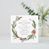 クリスマスウィンターブライダルシャワーの招待状 招待状 (スタンド正面)