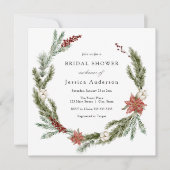 クリスマスウィンターブライダルシャワーの招待状 招待状 (正面)