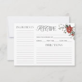 クリスマスウィンターブライダルシャワーレシピカード (正面)