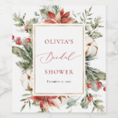 クリスマスウィンターブライダルシャワーワインボトルラベル ワインラベル (シングルラベル)