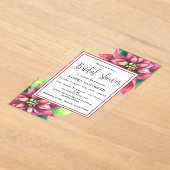 クリスマスウィンターブライダルシャワー アクリル招待状 (レイダウン)