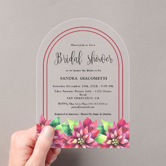 クリスマスウィンターブライダルシャワー アクリル招待状 (インサイチュ (ポータブル))