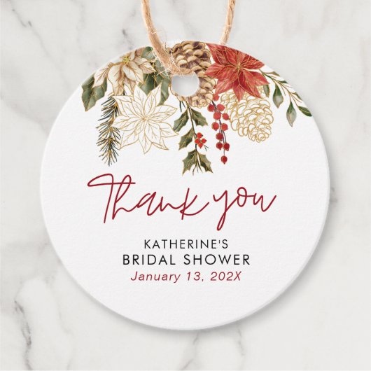 クリスマスウィンターブライダルシャワー フェイバータグ (正面)