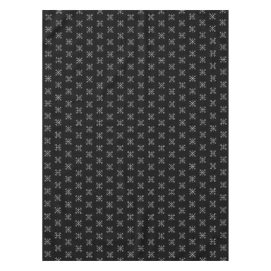 クリスマスウィンターブラックスノーフレーク雪フェスティバル テーブルクロス (正面)