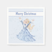 クリスマスウィンタープリンセスガールズ スタンダードカクテルナプキン (正面)