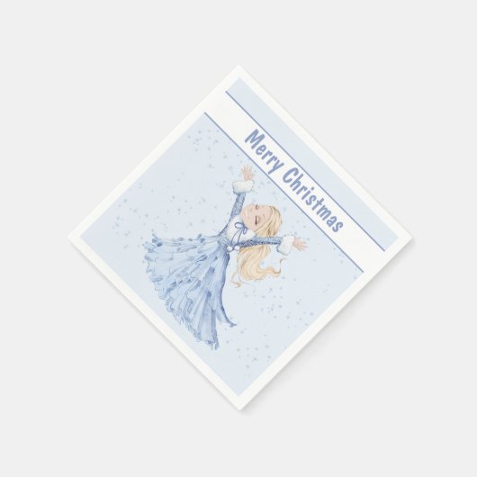 クリスマスウィンタープリンセスガールズ スタンダードカクテルナプキン (角)