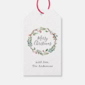 クリスマスウィンターベリーカスタムリースファミリー名 ギフトタグ (正面)