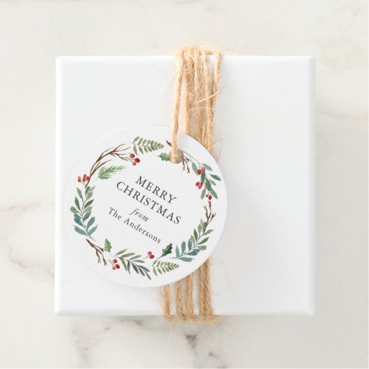 クリスマスウィンターベリーカスタムリースファミリー名 フェイバータグ (インサイチュ)