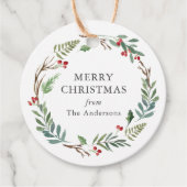 クリスマスウィンターベリーカスタムリースファミリー名 フェイバータグ (正面)