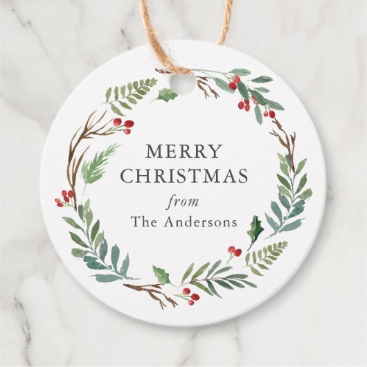 クリスマスウィンターベリーカスタムリースファミリー名 フェイバータグ (正面)