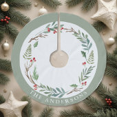 クリスマスウィンターベリーカスタムリースファミリー名 ブラッシュドポリエステルツリースカート