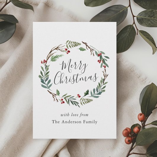 クリスマスウィンターベリーリースメリークリスマス シーズンカード