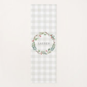 クリスマスウィンターベリーリース名前をカスタムする ヨガマット (正面)