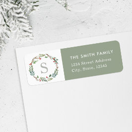 クリスマスウィンターベリーリース差出人住所 ラベル