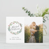 クリスマスウィンターベリーリース結婚したクリスマス シーズンカード (スタンド正面)
