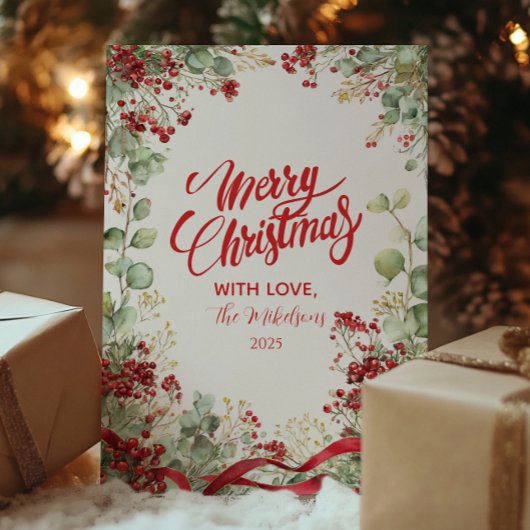 クリスマスウィンターベリーリース シーズンカード
