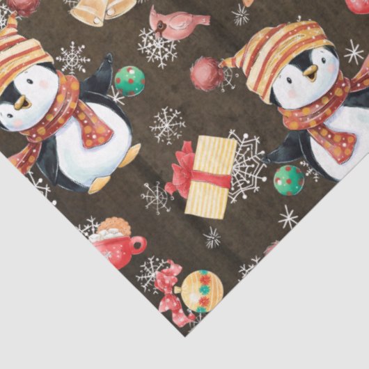 クリスマスウィンターペンギン雪の雪片子供へ 薄葉紙 (詳細)