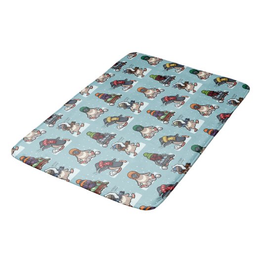 クリスマスウィンターペンギン雪合戦の漫画 バスマット (アングル)