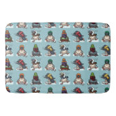 クリスマスウィンターペンギン雪合戦の漫画 バスマット (正面)