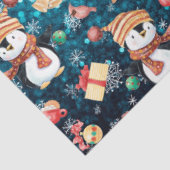 クリスマスウィンターペンギン雪片ブルー子供へ 薄葉紙 (詳細)