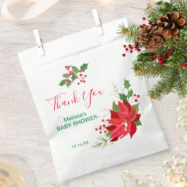 クリスマスウィンターホリデイズレッドベリーポインセチア フェイバーバッグ