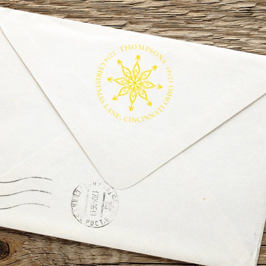 クリスマスウィンターホリデーシンプルおもしろいかわいいスノーフレーク セルフインキングスタンプ