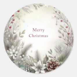 クリスマスウィンターホリデーステッカー ラウンドシール