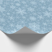 クリスマスウィンターホリデーズダスティブルースノーフレーク ラッピングペーパー (角)