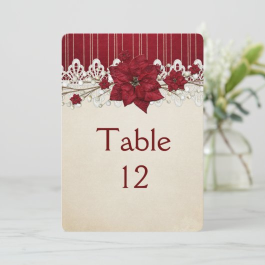 クリスマスウィンターホリデーテーブルカード 招待状 (スタンド正面)