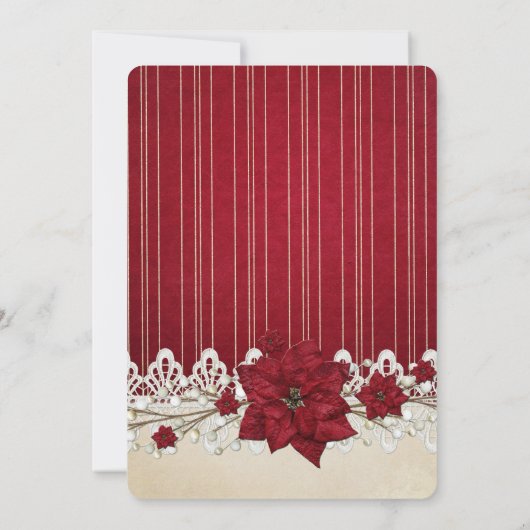 クリスマスウィンターホリデーテーブルカード 招待状 (裏面)