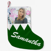 クリスマスウィンターホリデーパーソナライズされた写真 スモールクリスマスストッキング (正面)