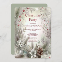 クリスマスウィンターホリデーパーティー招待状