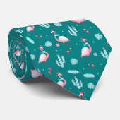 クリスマスウィンターホリデーフラミンゴ&サボテン ネクタイ (ロール)