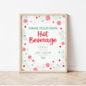 クリスマスウィンターホリデーホットビバレッジバーサイン ポスター