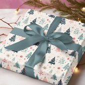 クリスマスウィンターホリデー抽象芸術ツリーパターン ラッピングペーパー