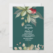 クリスマスウィンターホリーベリー結婚式招待状 招待状 (正面)