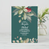 クリスマスウィンターホリーベリー結婚式招待状 招待状 (スタンド正面)