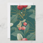 クリスマスウィンターホリーベリー結婚式招待状 招待状 (裏面)