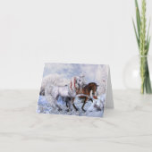 クリスマスウィンターホースノートカード シーズンカード (正面)