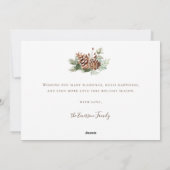 クリスマスウィンターボタニカルホリデーカード シーズンカード (裏面)