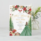 クリスマスウィンターポインセチアプリンセスSweet sixteen 招待状 (スタンド正面)