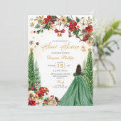 クリスマスウィンターポインセチアプリンセスSweet sixteen 招待状 (スタンド正面)