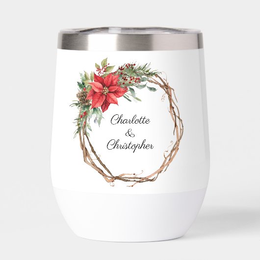 クリスマスウィンターポインセチア水彩 (背面)