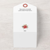 クリスマスウィンターポインセチア水彩 オールインワン招待状 (外側)