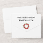 クリスマスウィンターポインセチア水彩 オールインワン招待状 (裏面)