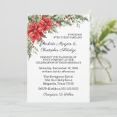 クリスマスウィンターポインセチア水彩 招待状 (スタンド正面)