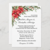 クリスマスウィンターポインセチア水彩 招待状 (正面/裏面)